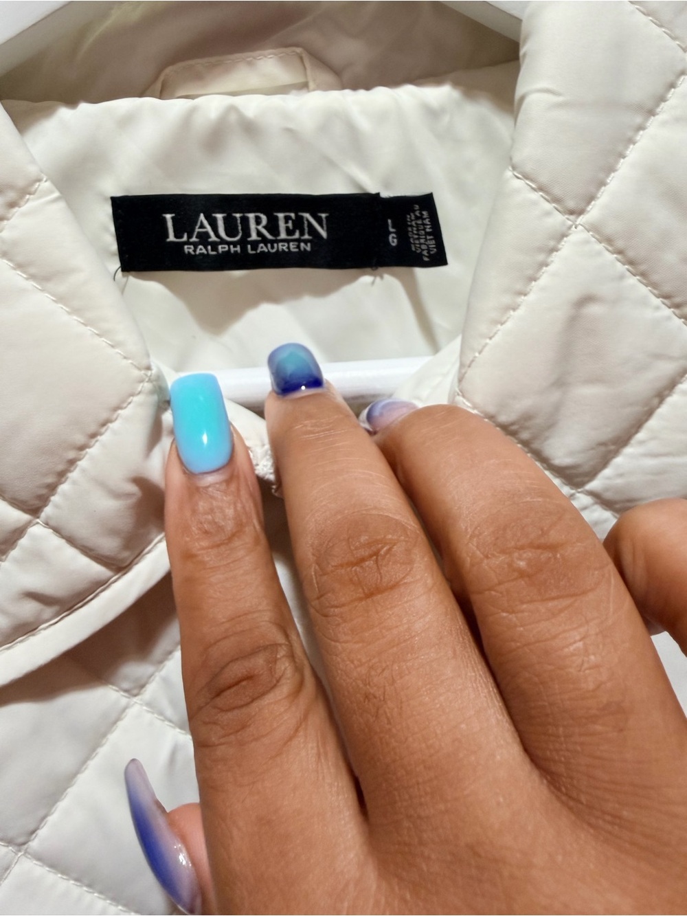 Ralph Lauren Cream Quilted Button-Front Puffer Jacket - Picture 3 of 6